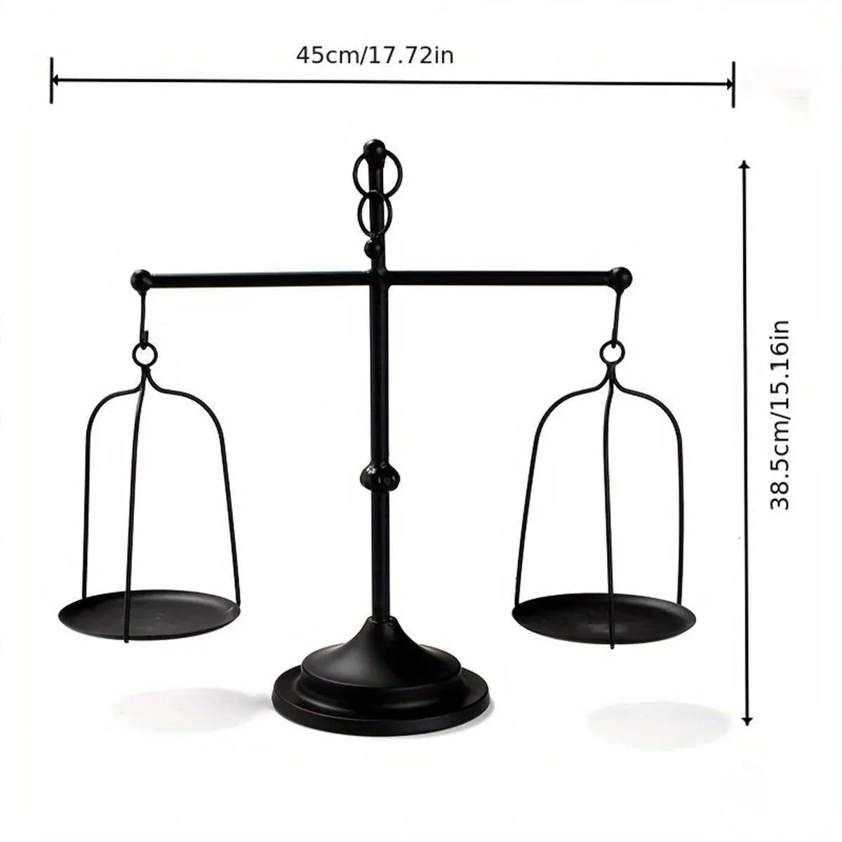 Black iron balance Scale candlestick decorative candle wedding Home Decor Gifts — image 3