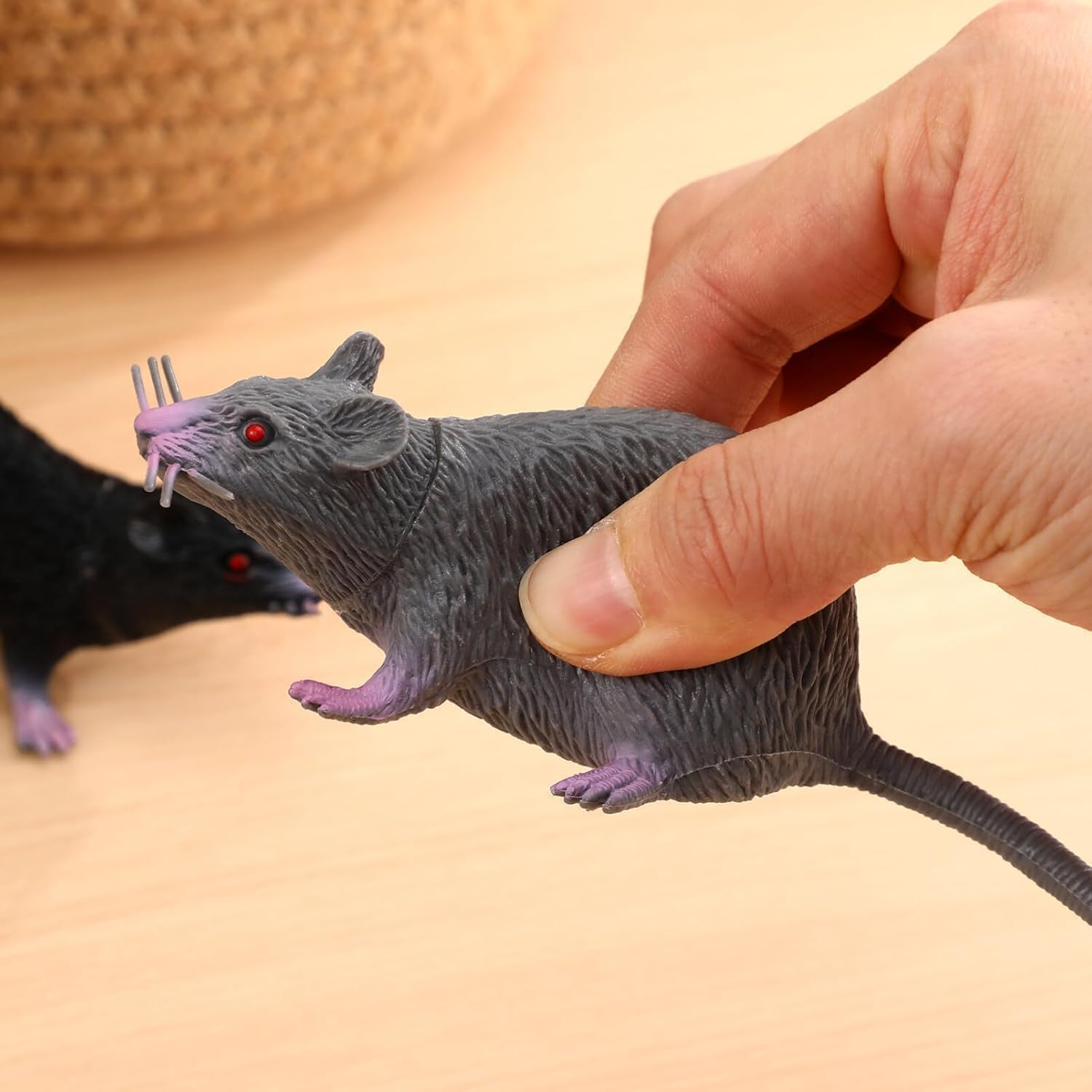 Realistic Fake Mouse Prop, Spooky Rat, Rubber Rat with Long Tail, Halloween and Prank Decoration โ image 5