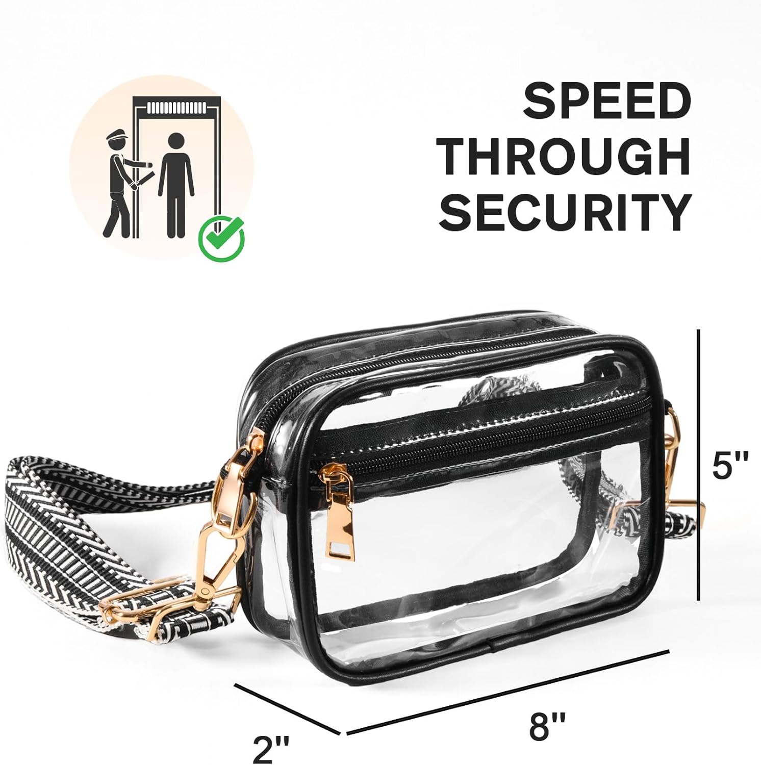 Clear Crossbody Bag Stadium Approved, Clear Purses for Women, Small Stadium Bag for Events Concerts Sports Fans โ image 5
