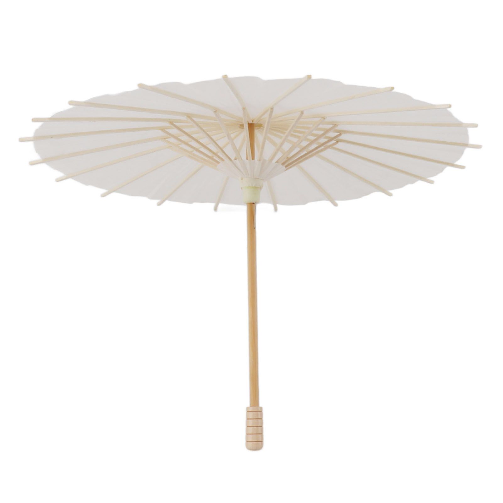 Kids Paper Parasol Bamboo and Paper Chinese Style Elegant White DIY Paper Umbrellas for Decoration 28cm/11in โ image 3