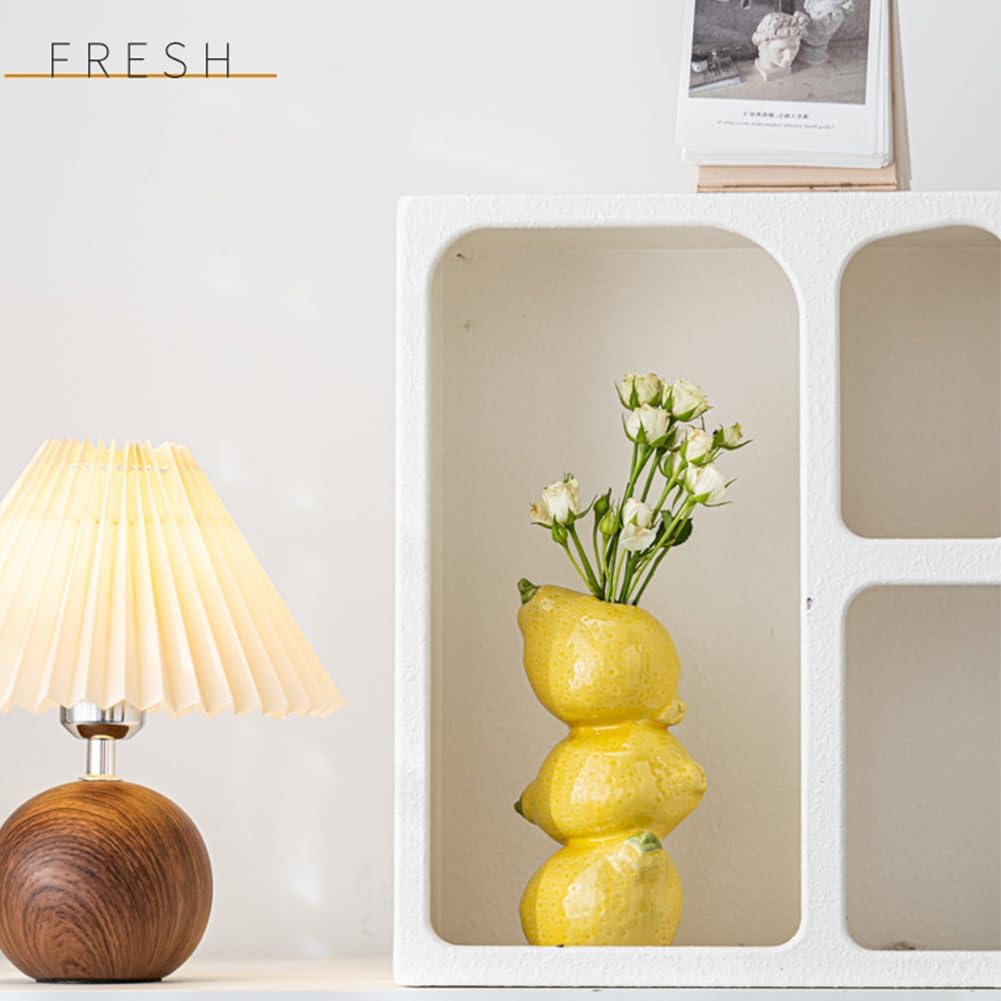 Citroenkeramiek vase - Unique fruit-shaped vase - 3D lemon design - Creative fruit and flower arrangement - Suitable for home and kitchen decor - Yellow — image 3