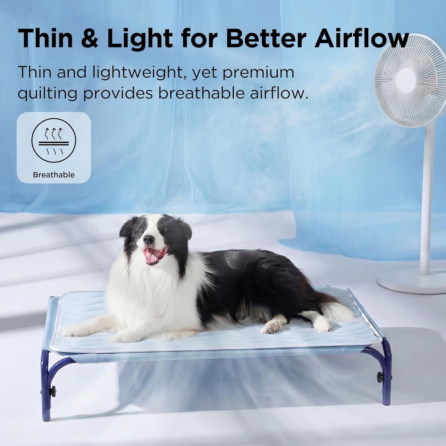 Cooling Mat for Small Dogs - Q-Max>0.4 Thin Breathable Crate Pad Indoor for Puppy and Cat with Chill Cool Fiber as Cooling Topper,Portable Washable Kennel Mat — image 2