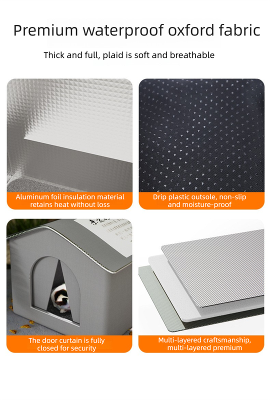 Small Size Elevated Indoor/Outdoor Pet Shelter(grey): Waterproof, Insulated for All-Season Warmth โ image 3