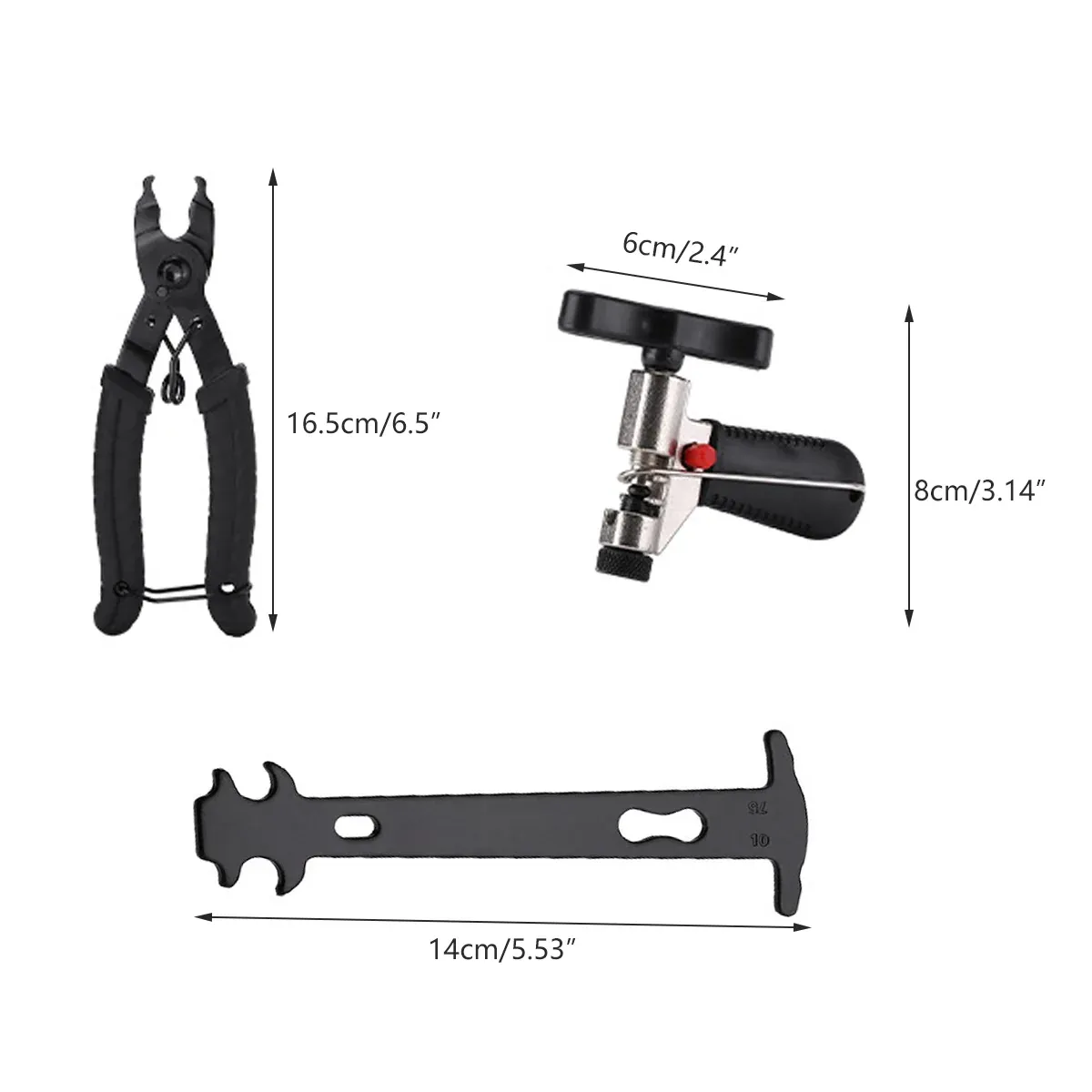 3pcs Bicycle Chain Splitter Tool Bike Link Breaker Pliers Repair Removal Kit Set — image 3