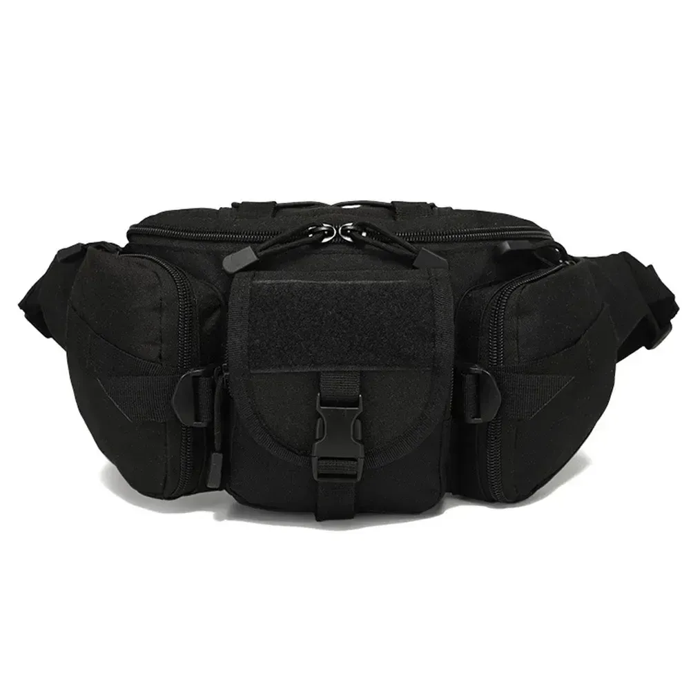 Outdoor Sports Fanny Pack Multipurpose Belt Bag for Camping Hiking Traveling Running Fishing - Black