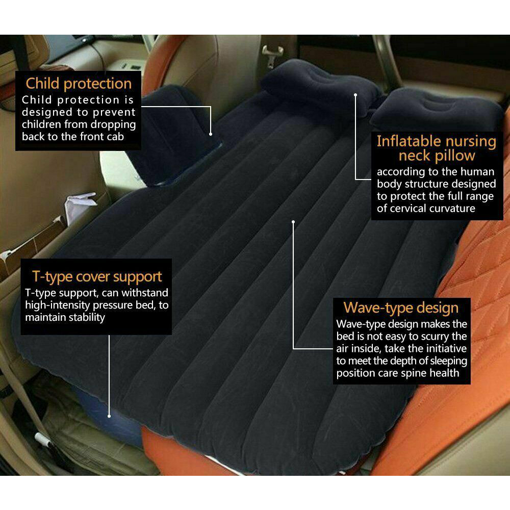 Inflatable Car Back Seat Mattress Portable Camping Travel Air Bed โ image 5