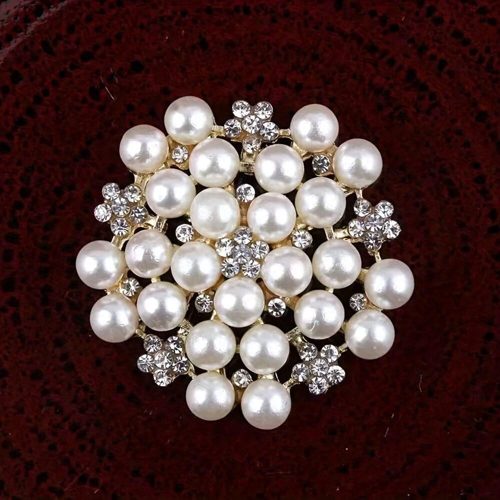 Elegant Women's Pearl Brooch, Floral Crystal and Pearl Brooch for Women's Dance Party Wedding Bride Fashion Jewelry — image 6