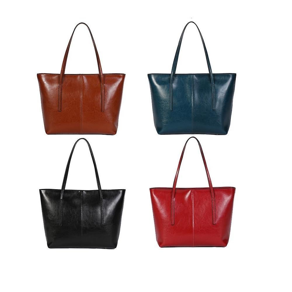 Women's Leather Tote Bag Cowhide Shoulder Bag or Handbag - Orange — image 2