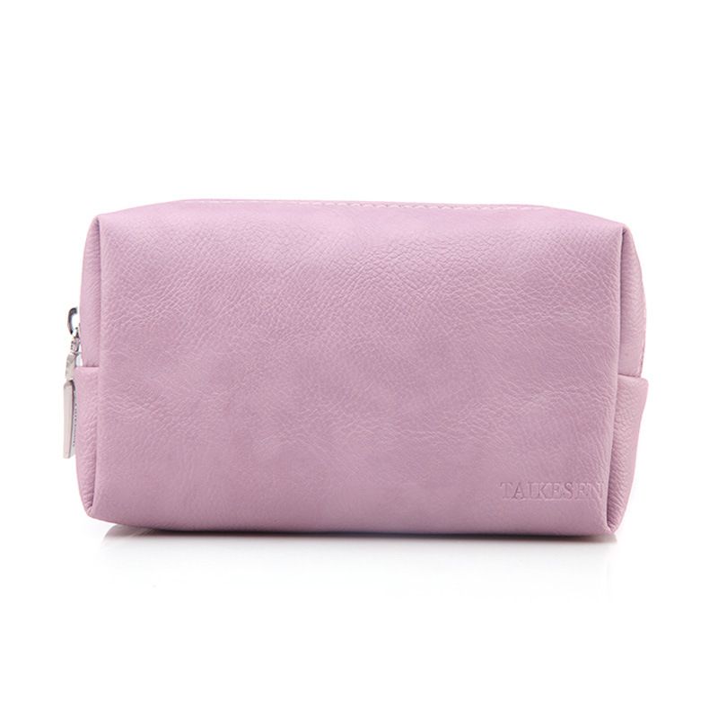 Tykson Laptop Accessories Bag PU Leather Storage Elegant purple 17*10*5.5cm