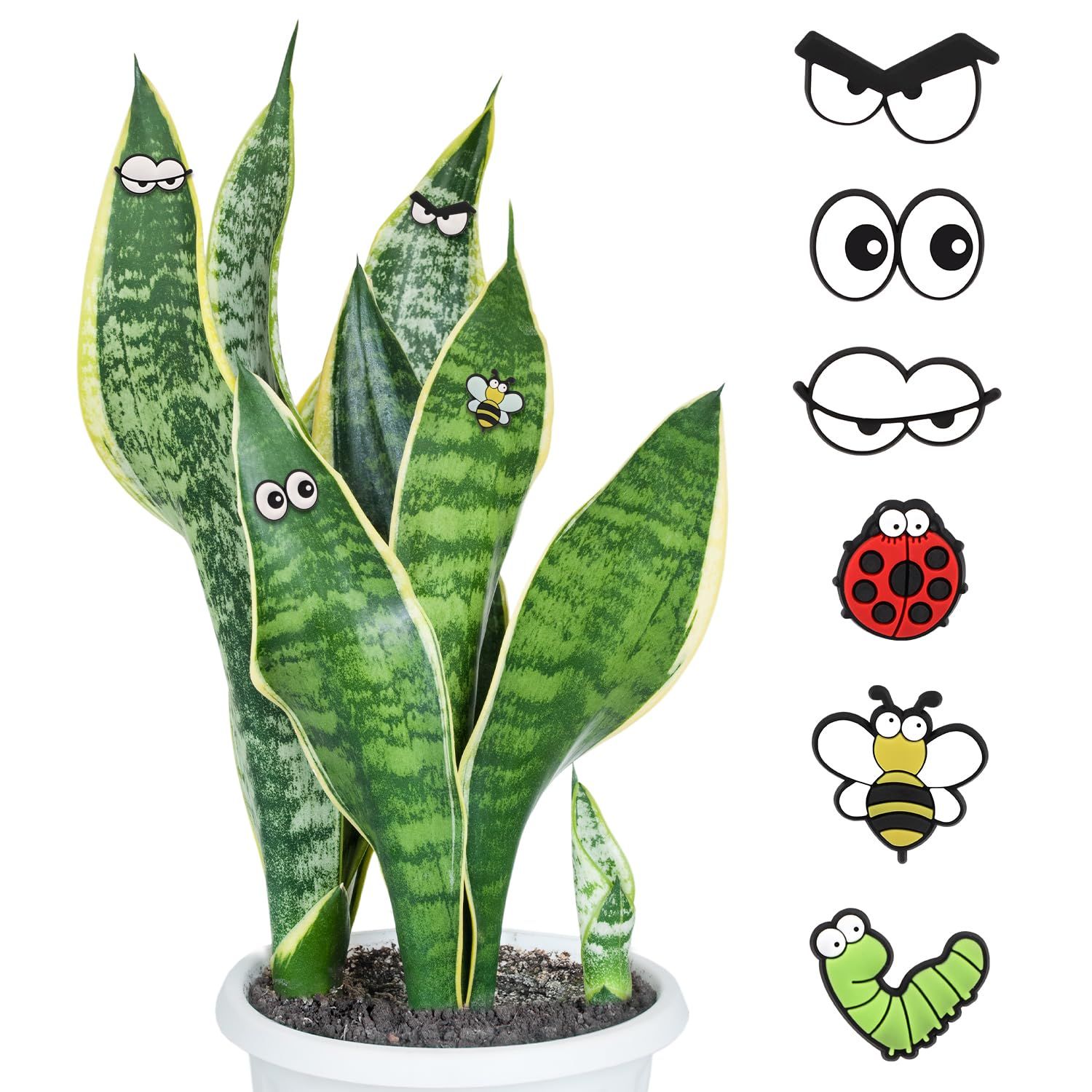 6pcs Plant Magnets Eyes for Potted Plants, Cute Indoor Plant Accessories Funny Plant Magnets Decor Plant Magnets Eyes Pins Charms