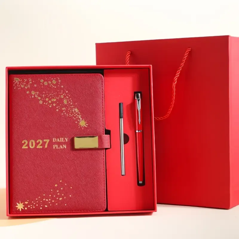 2027 Hardcover Daily Planner: Textured Faux Leather Cover, Smooth Eye-Friendly Thick Paper, Gift Box Set for Work or Gifting./pale green — image 6