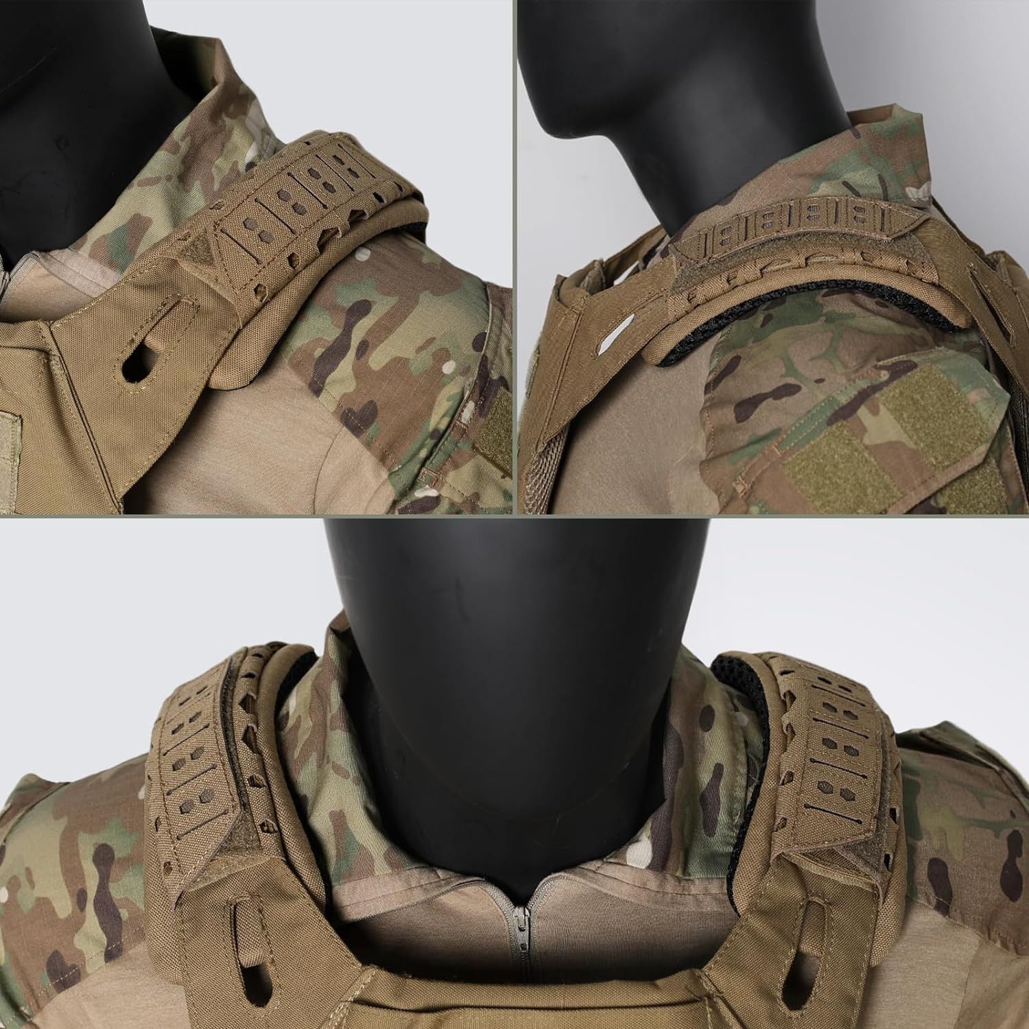 3 Pcs Tactical Vest Shoulder Pads Backpack Breathable Mesh Cushion Pad Lightweight Soft Strap Pads Shoulder Pads — image 4