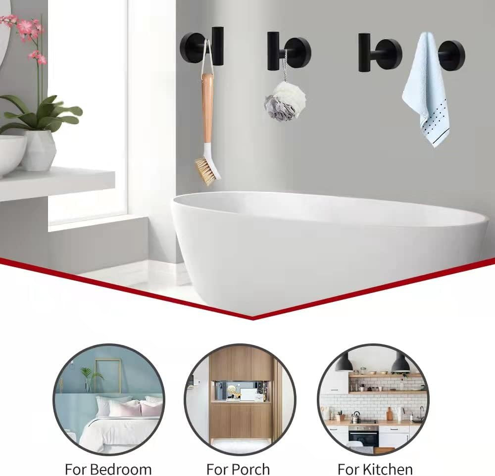 10pcs Bathroom Hardware Set, Including 16" Hand Towel Bars, Toilet Paper Holders, Towel Rings, Robe Towel Hooks — image 4