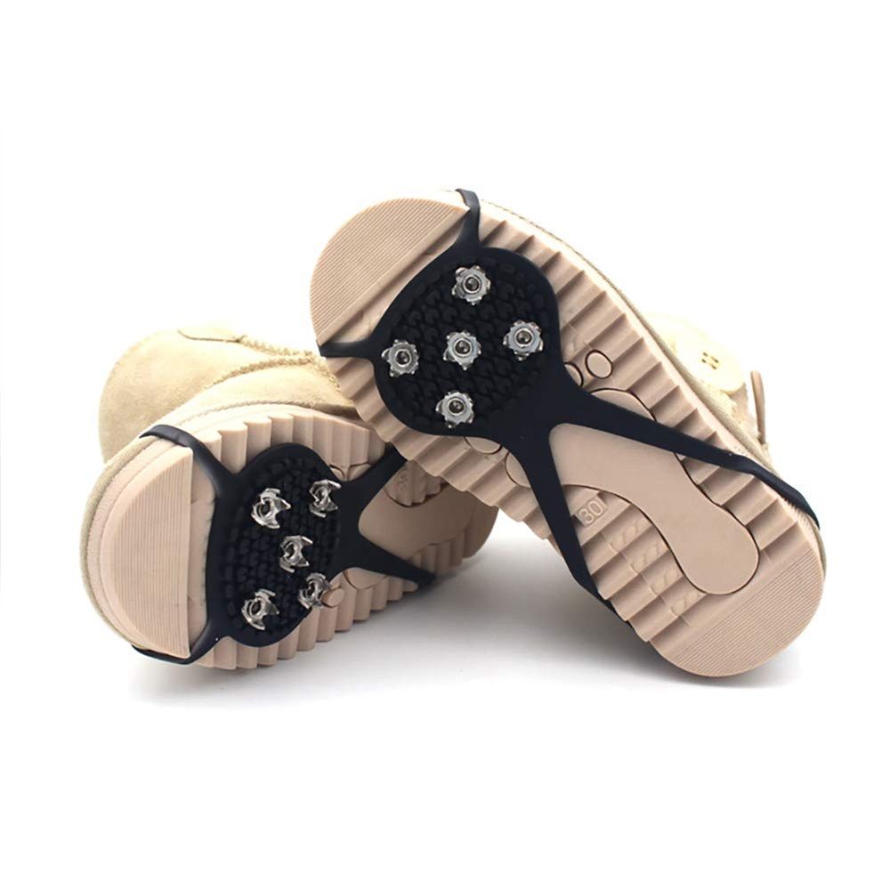 2 Pair Universal Non-Slip Gripper Spikes, Universal Gripper Spikes Non Slip Shoe Grips, Traction Cleats Ice Snow Grips Anti Slip Silicone for Hiking — image 4