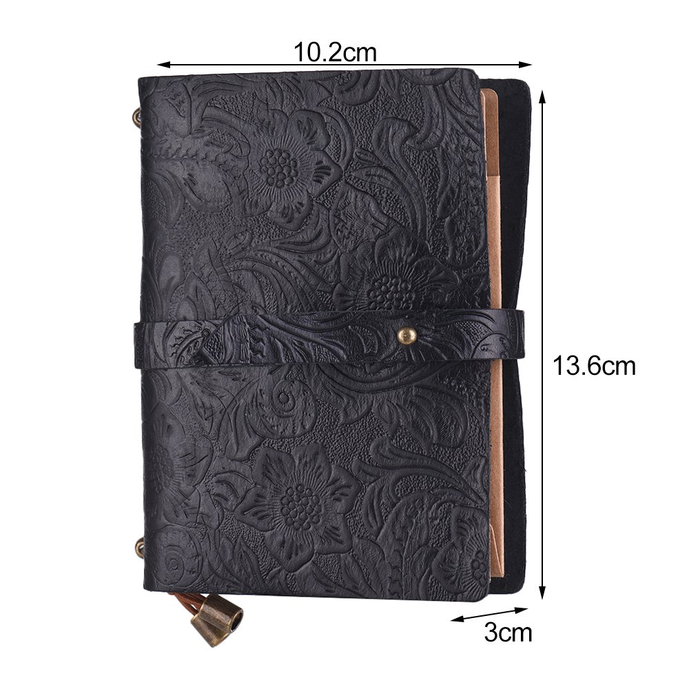 Leather Vintage Embossed Pattern Travel Journal Notebook Lined Blank Grid Paper Diary Refillable Notepad Gift for Men & Women Sketching Writing โ image 4