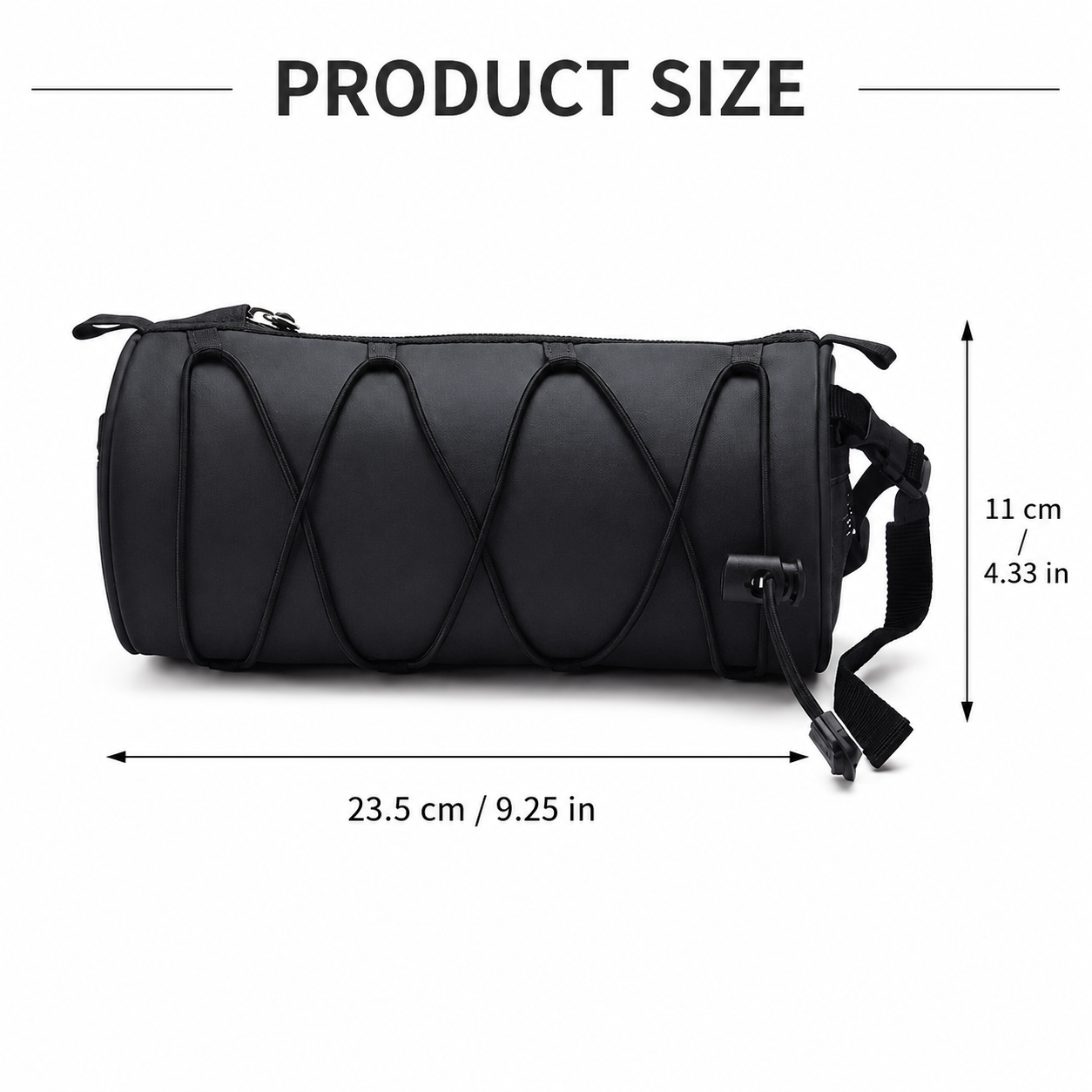 Black Bicycle Handlebar Bag with Fluorescent Orange Elastic Cord Waterproof Front Frame Storage Bag Large Capacity Cycling Pouch for Mountain Road โ image 5