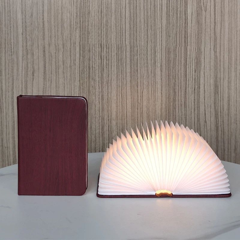 Wooden Book Lamp, Foldable Paper Books Light, Novelty Lighting 360° Bookshaped Night Light, Paper Lantern for Bookish Decor & Book Lovers Gifts, Christmas — image 5