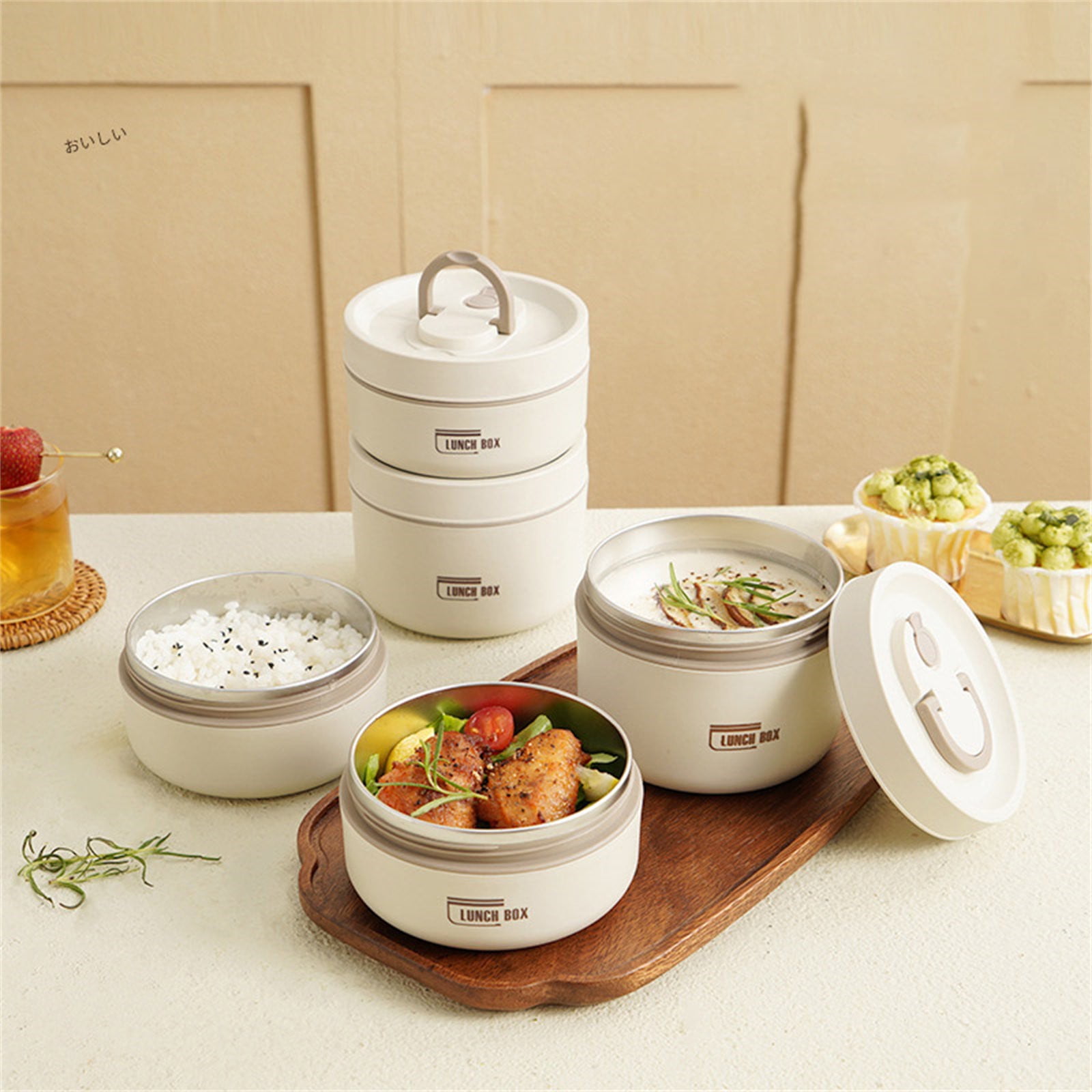 Thermo Food Jar for Hot Food Adults Soup Thermo Lunch Containers Wide Mouth Vacuum Insulated Stainless Steel Leakproof, Brown, 11.4 x 6.6 cm โ image 4