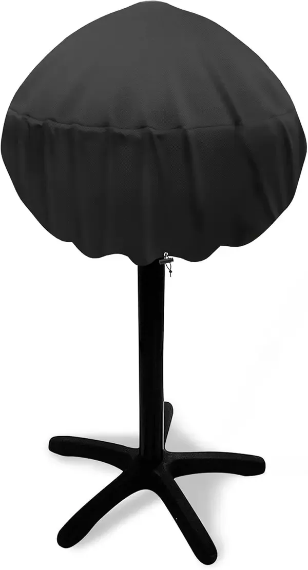 1 Piece Waterproof Grill Cover with Drawstring, UV Protective Outdoor Cover for George Foreman, Jumbo Joe and Cuisinart BBQs, Black, 48.8 x 44.7 cm