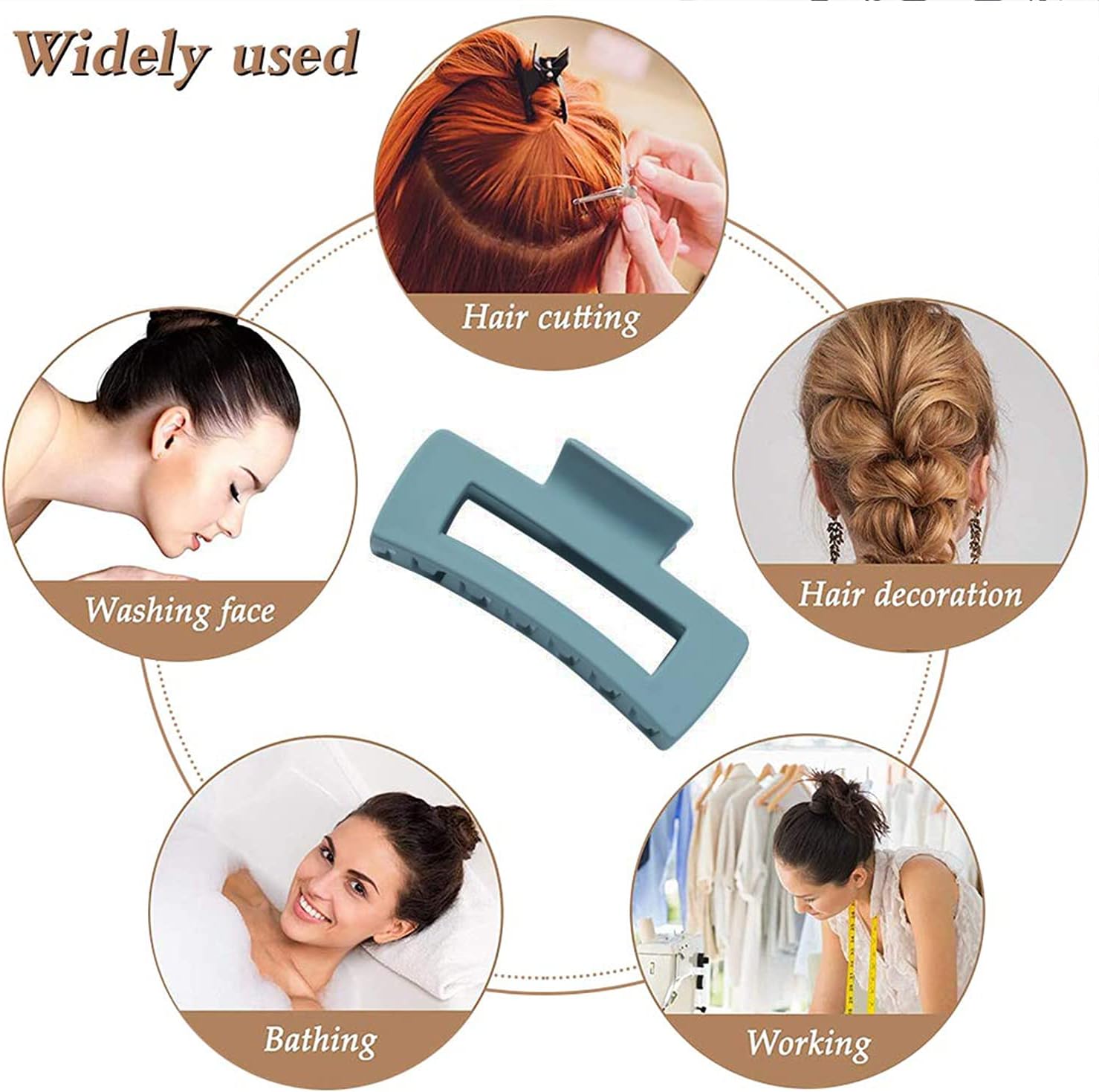 5 Pcs Hair Claw Clips-Nonslip Large Claw Clip Strong Hold Hair Clips Suitable for Women Fashion Hair Styling Accessories — image 5