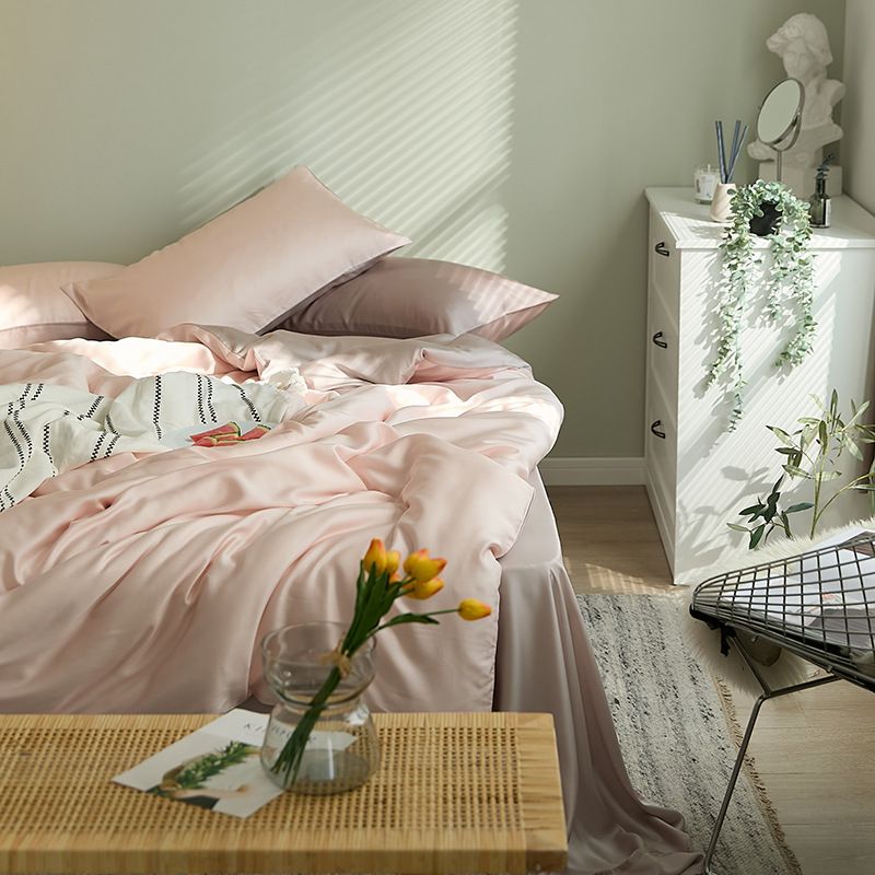 60s Tencel Four Piece Set Lyocell Solid Color 1.8m sheet four-piece set (for 200 × 230cm quilt core)