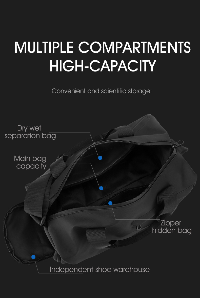 Large Capacity Travel Duffel Bag with Shoe Compartment & Wet Pocket - Multi-Purpose Gym & Weekend Bag(Green) โ image 4