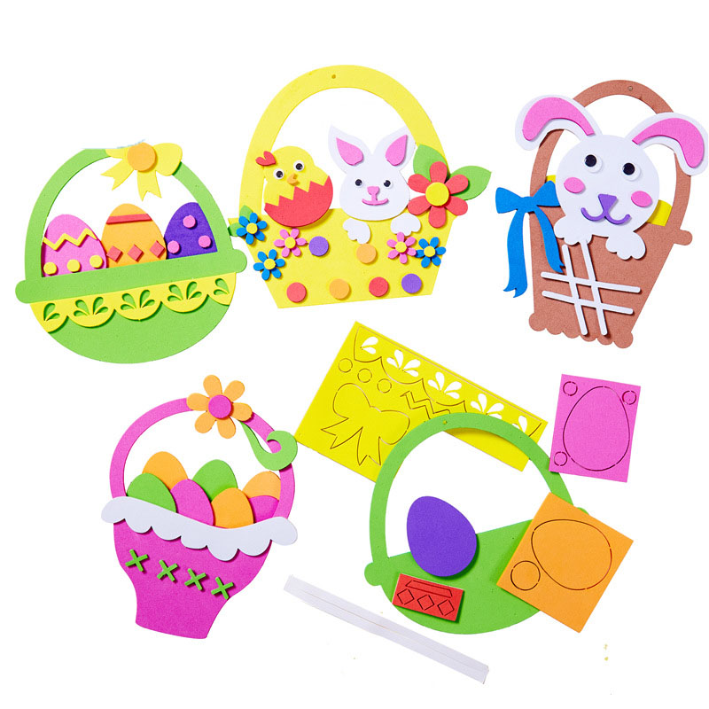 5-Pack The Chick and the Rabbit Easter EVA Craft Basket Kit – DIY Creative Art & Craft Supplies for Kids, Perfect for Parent-Child Activities and Holiday — image 6