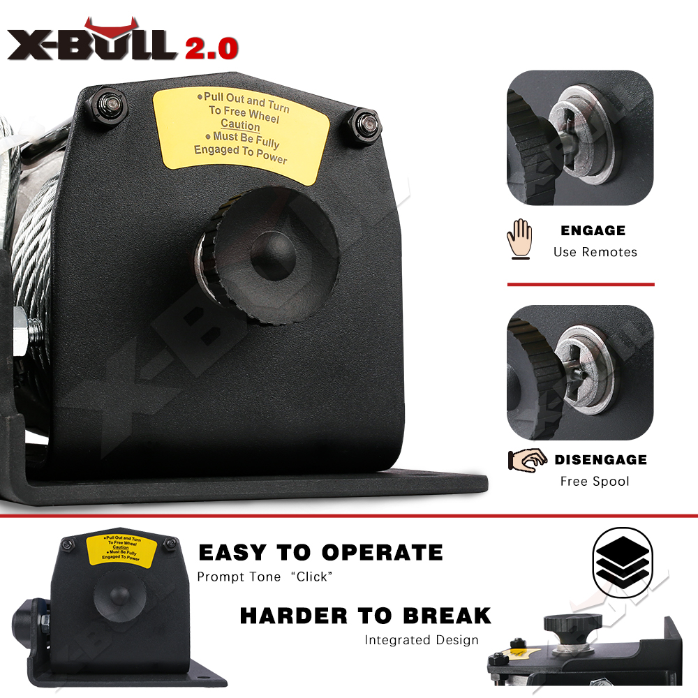 X-BULL Electric Winch 12V 3000LBS Steel Cable Wireless remote ATV UTV Boat Trailer โ image 4