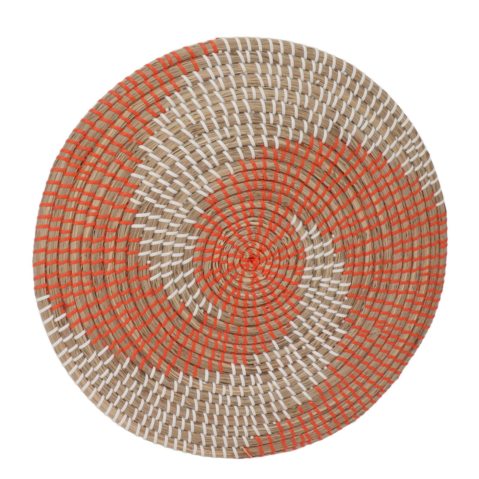 40CM Woven Wall Basket Decor Handmade Seagrass Versatile Bowl Insulation Hook Design Hanging Wall Decor for Living Room — image 4