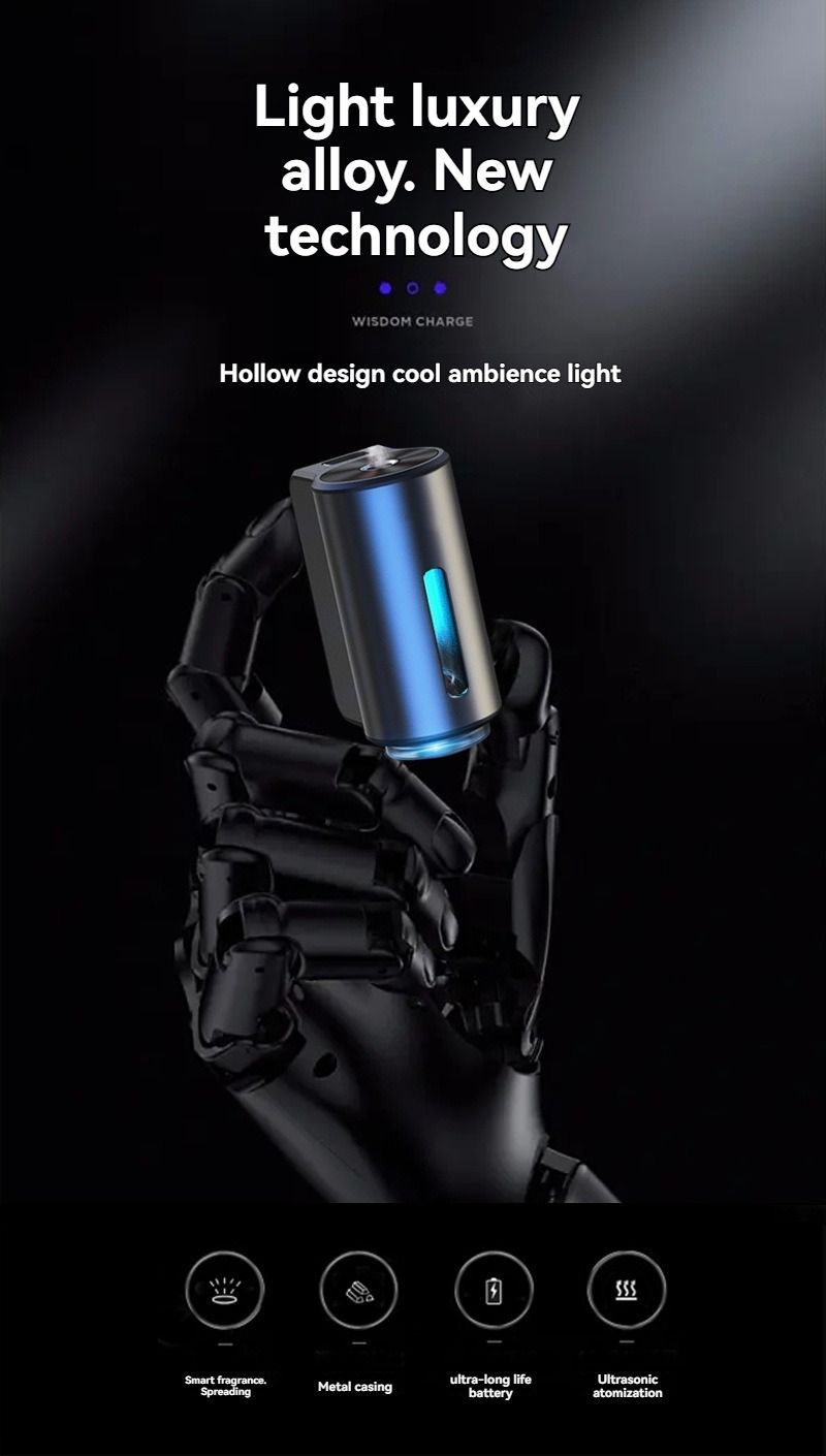 Car Aroma Diffuser Adjustable Settings Essential Oil Diffuser For Car - Gray - Size Shangri-La — image 5