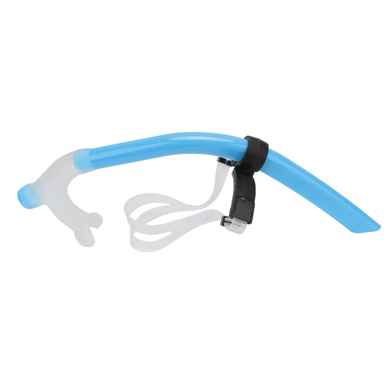 Swimming Snorkel Reduced Drag Silicone Swimming Breathing Tube with Adjustable Head Brace for Snorkeling Diving Sky Blue โ image 2