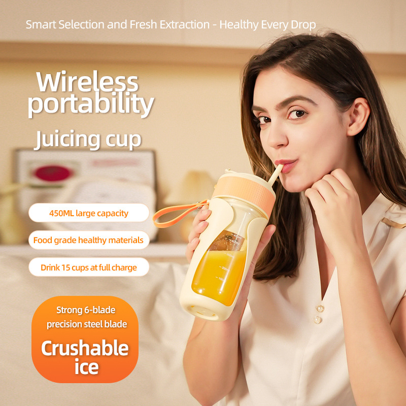 Portable Wireless Juicing Cup - 450ml, 6-Blade Ice Crusher, USB-C Fast Charging Smoothie Blender(green) โ image 2