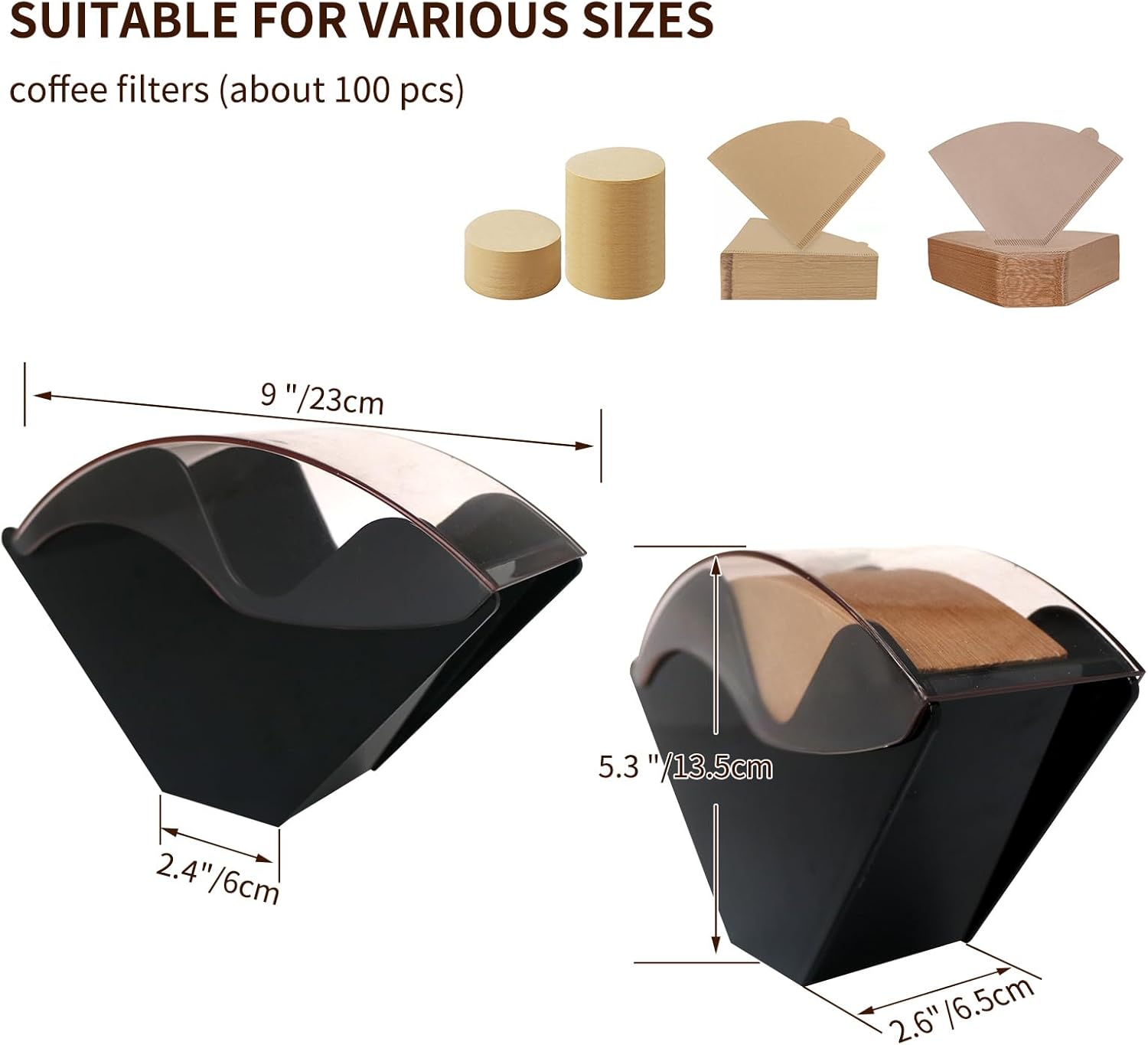 Coffee Filter Holder for Organizer and Coffee Station Accessories (Black) — image 2
