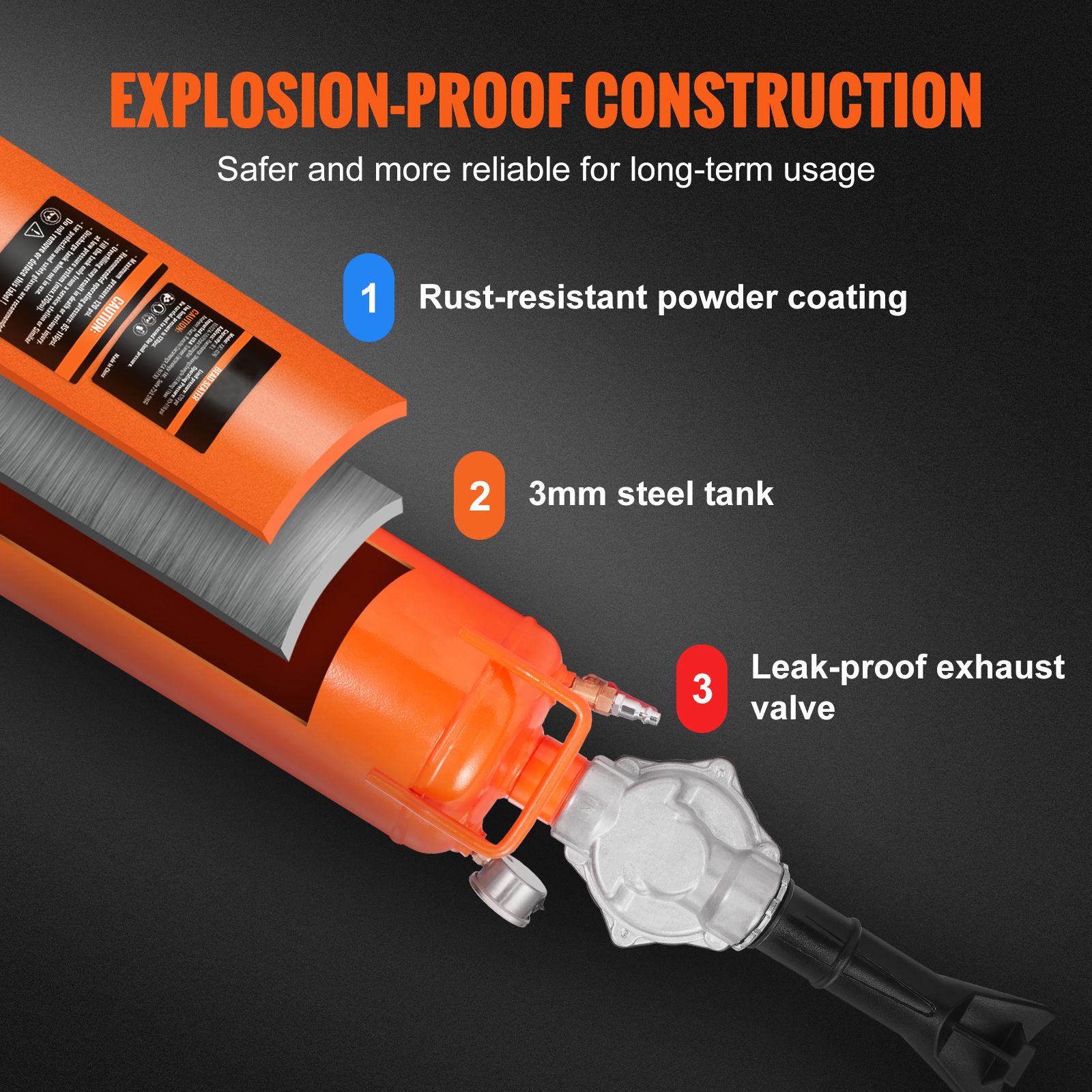 Tire Bead Seater, 2.1 Gal/8 L Air Tire Bead Blaster, 120 PSI Handheld Bead Bazooka, Upgraded Portable Tire Inflator Tool, 85-116 PSI Operating Pressure for โ image 4