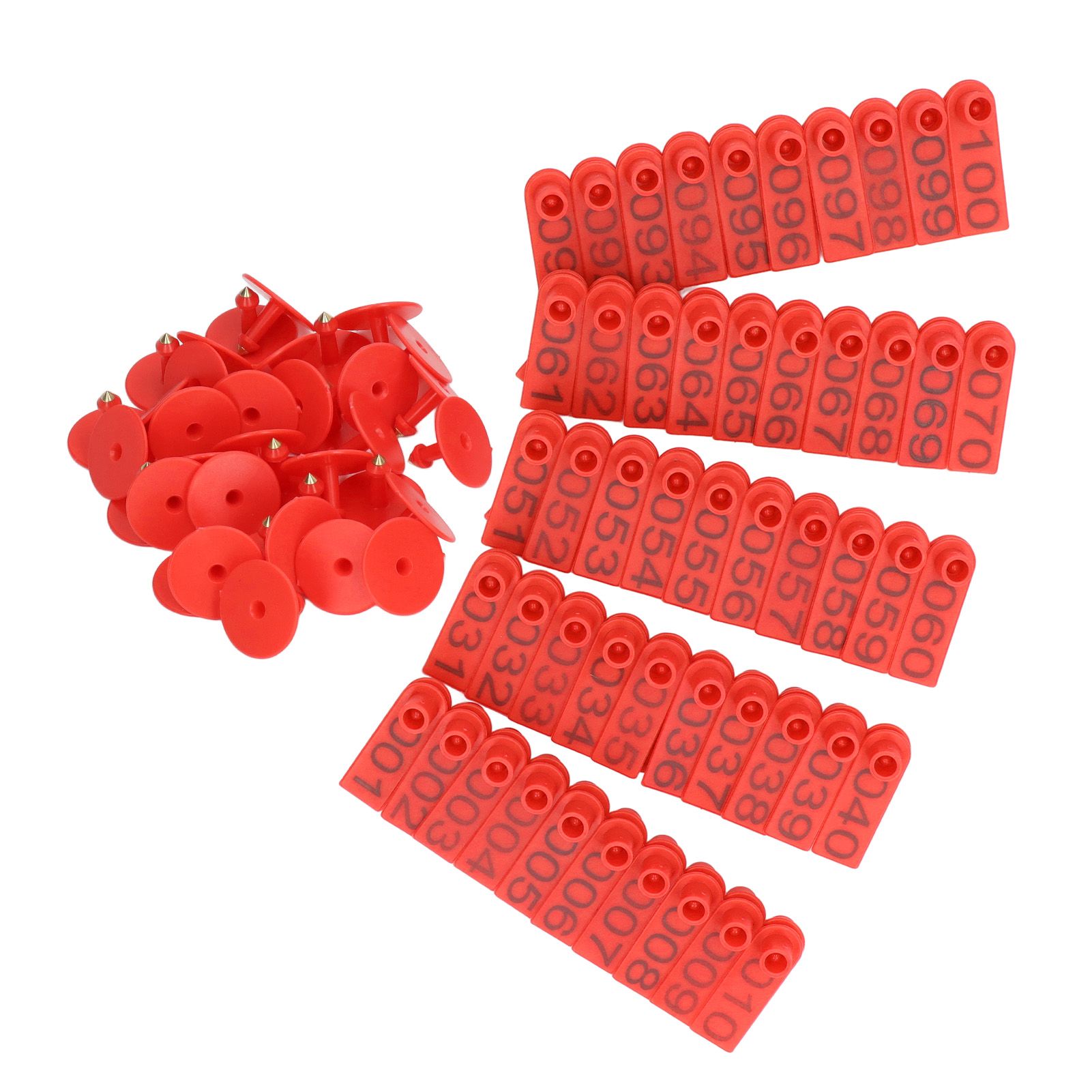 100 Sets Numbered Cattle Ear Tags Accurate Livestock Identification Card for Cow Pig Sheep Red — image 3