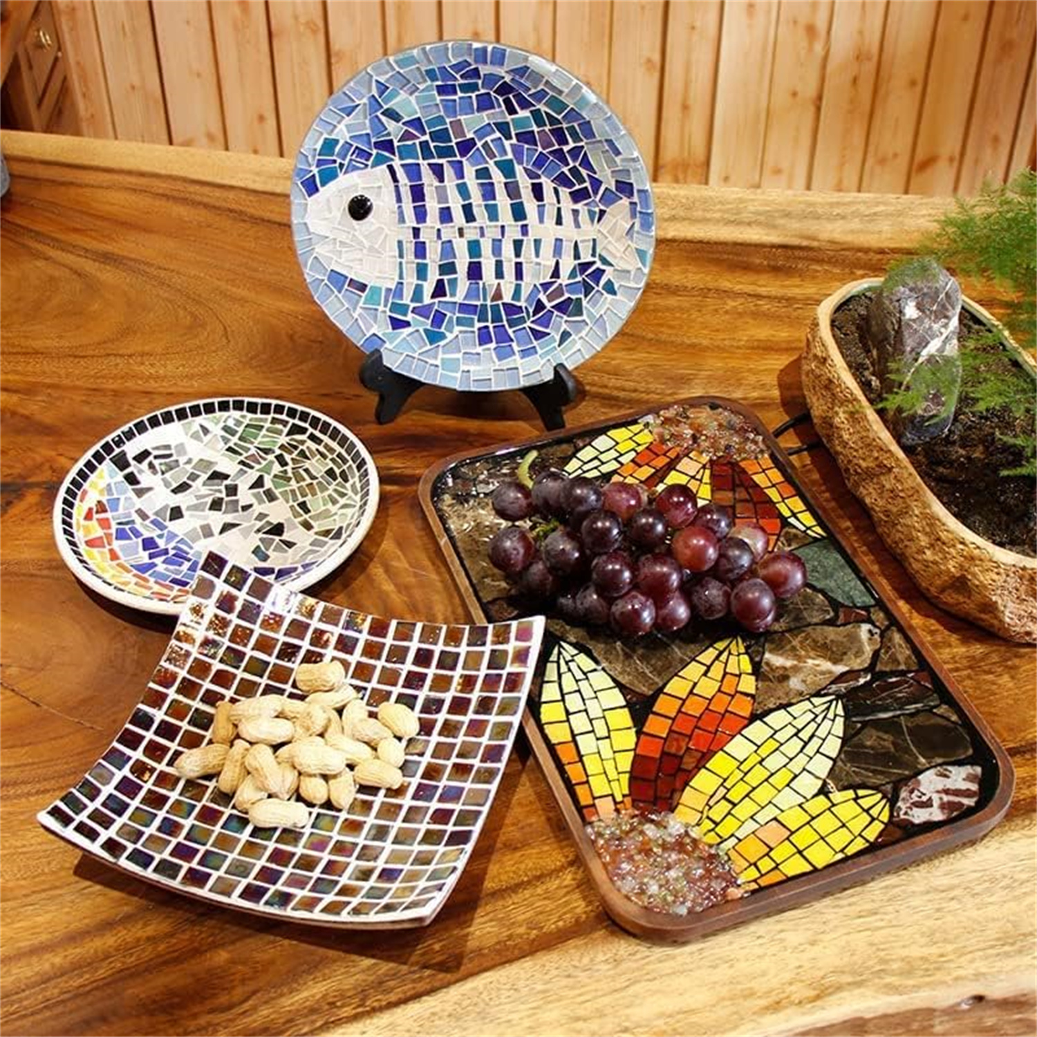 0.55 LB Blue Mixed Irregular Crystal Glass Mosaic Tiles,Blue Mosaic Glass Tiles Pieces Glitter,Tiny Mosaic Tile for Art Crafts,Mosaic Making Projects,Home — image 4