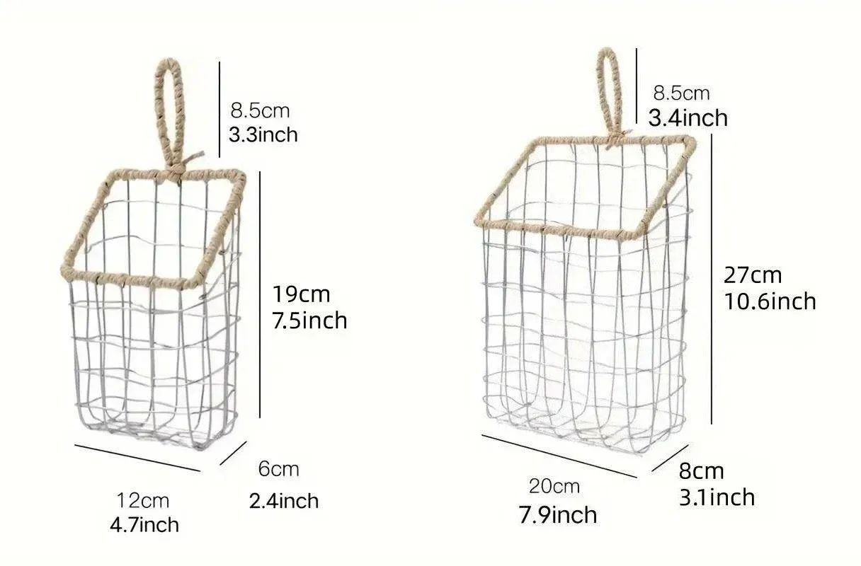 Wire Woven Storage Basket for Home Organization Sundry Basket Decorative Storage - Small โ image 4