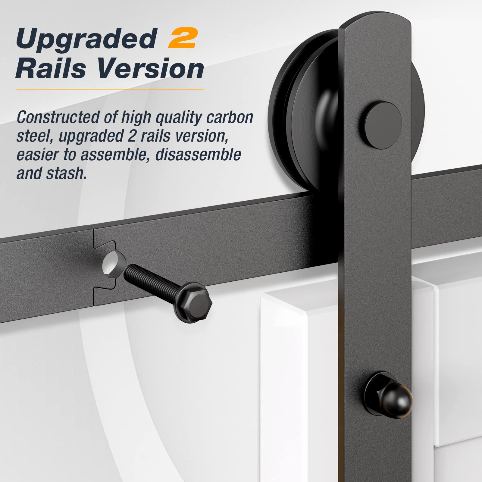 1.8m Heavy Duty Sliding Barn Single Door Hardware Kit Damper Track Rail Roller System โ image 5