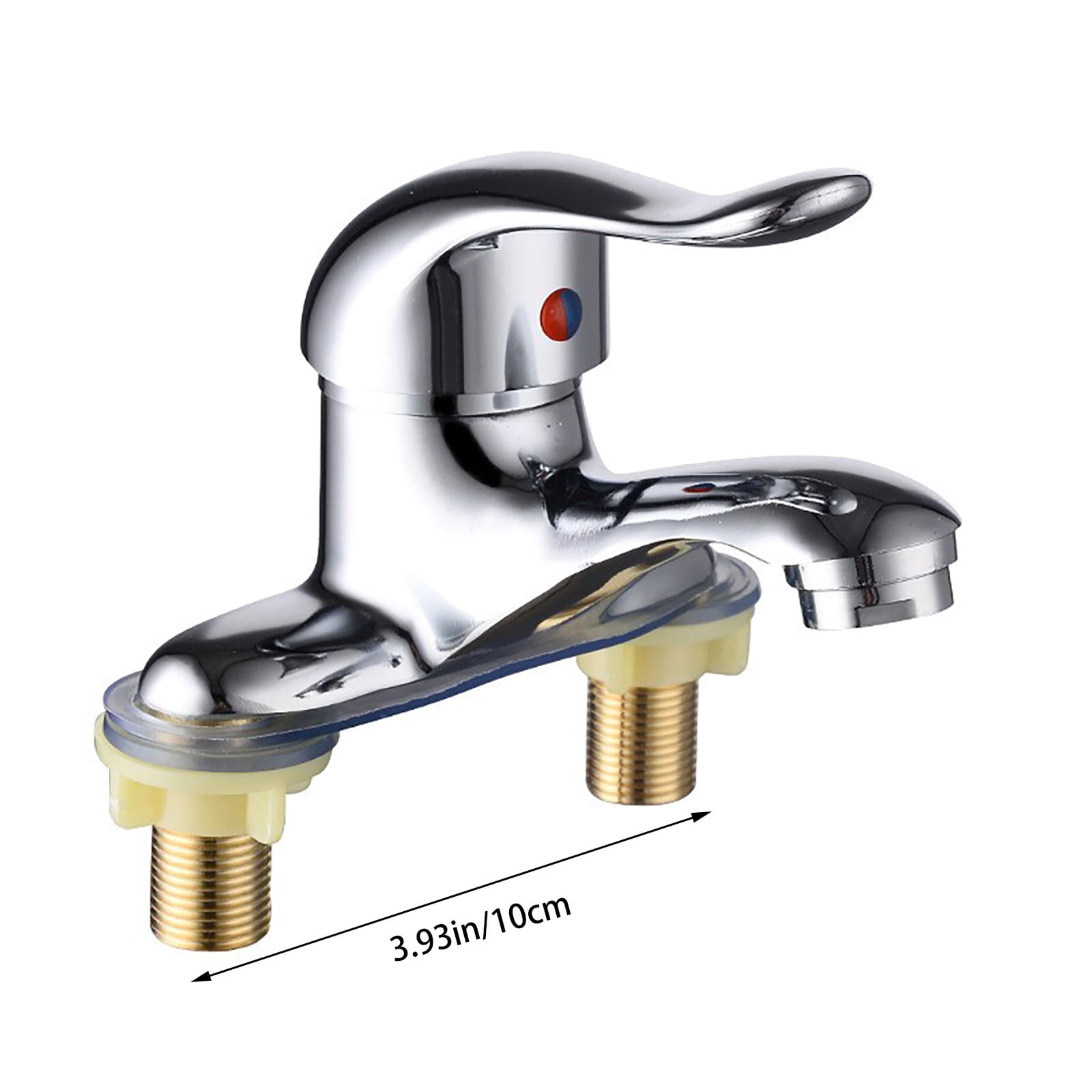 Bathroom Faucet, 2-Hole Mixer Tap, Heavy Duty Single Handle Bathroom Sink Faucet, 2 Hole Single Handle Hot and Cold Water, Silver, 10 cm — image 2