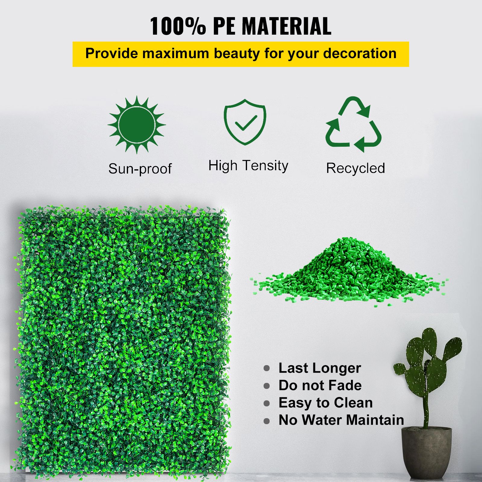 Artificial Boxwood Panels, 20 PCS 20/"x20/" Boxwood Hedge Wall Panels, PE Artificial Grass Backdrop Wall 1.6/", Privacy Hedge Screen for Decoration of Outdoor โ image 3