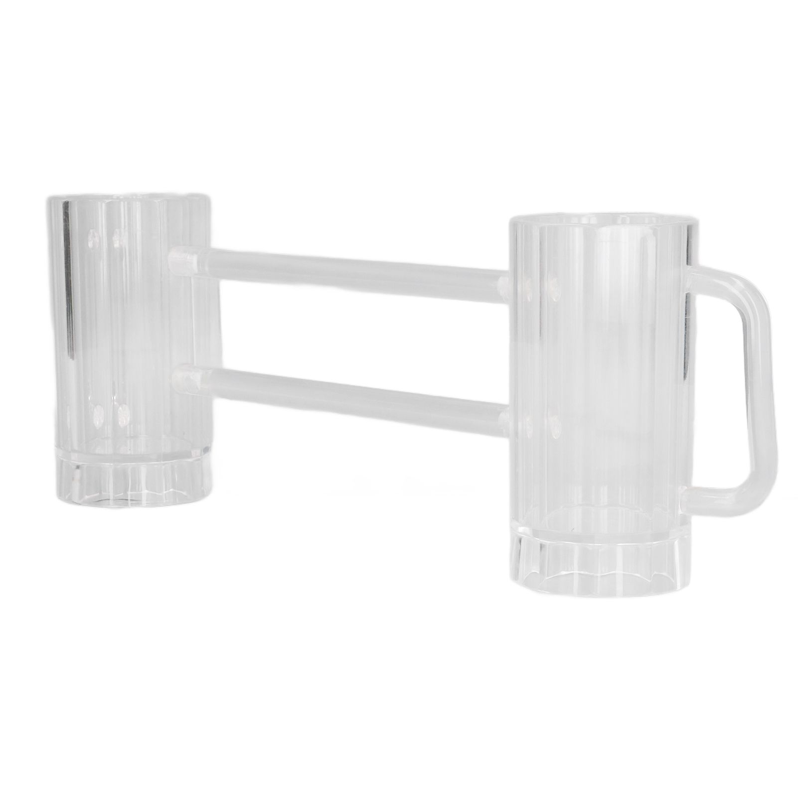 Beer Mug Acrylic Double Conjoined Beer Glass with Handle for Bar KTV Game Competition 430ml / 14.5oz — image 4