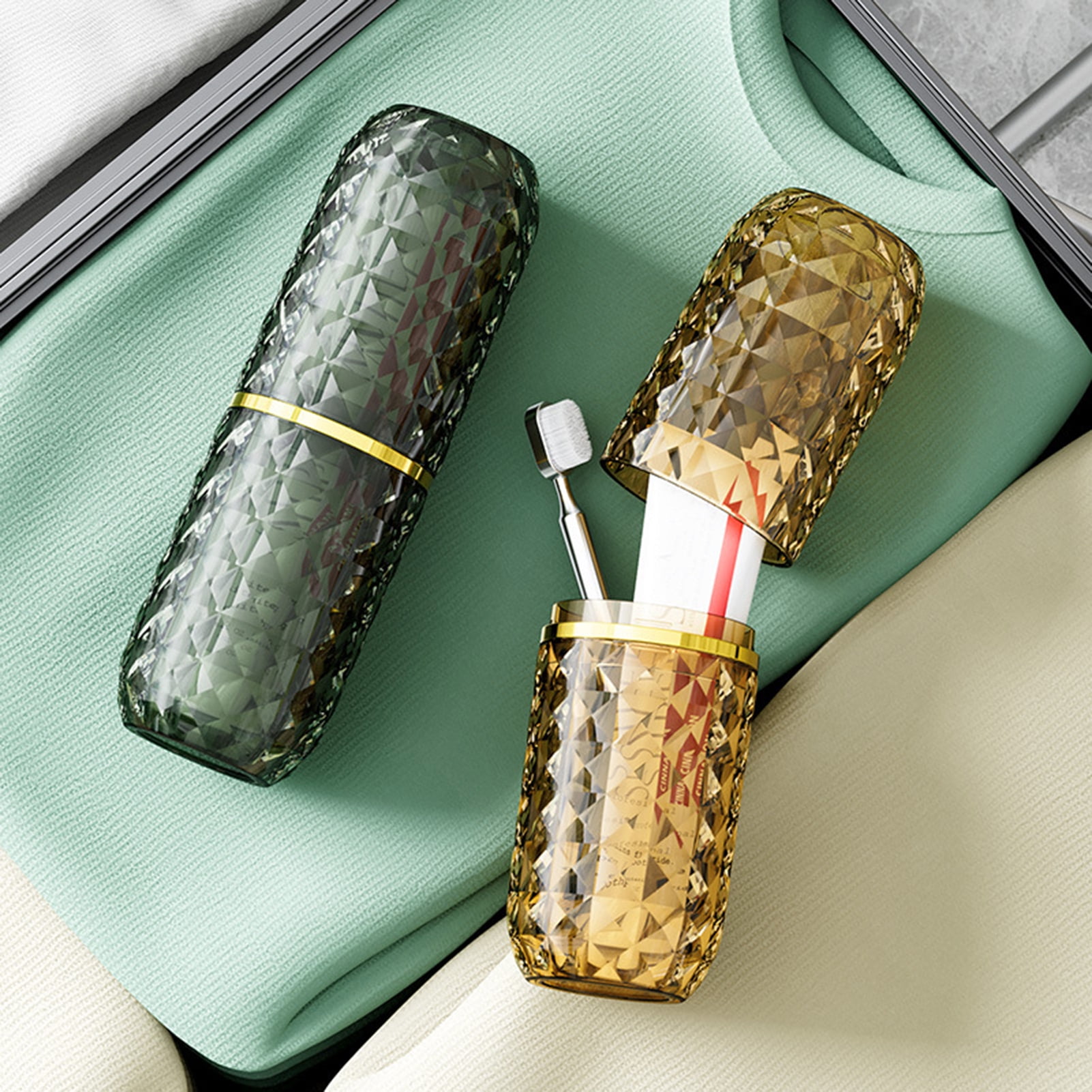 Toothbrush Box Large Capacity Light Luxury Portable Travel Toothbrush Toothpaste Holder Case for Bathroom Clear โ image 3