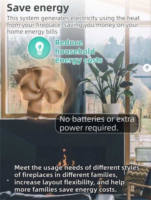 Mini Heat-Powered Fireplace Fan - Eco-Friendly and Self-Powered Silent Thermal Air Circulation Fan for Home Heating (No Electricity) — image 5