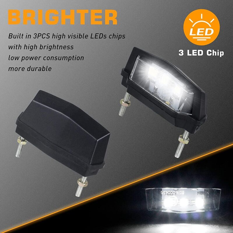 1 Pc Motorcycle License Plate Light, 12V Universal Motorcycle LED Tail Light Rear License Plate Lamp, White Light — image 2