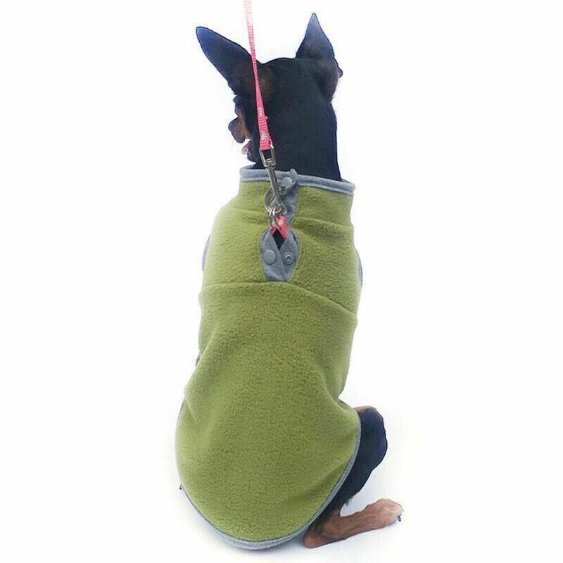 L Pet Dog Puppy Winter Warm Fleece Jumper Vest Coat Jacket Apparel Clothes Outdoor - Pink — image 5