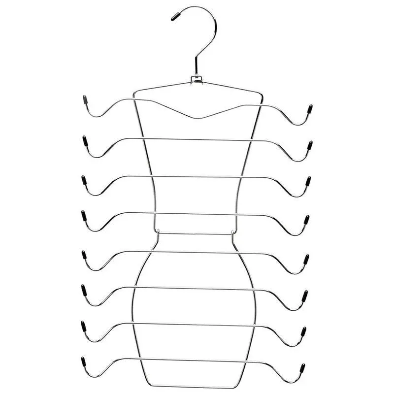 2pcs 8 Tier Metal Clothes Hanger Underwear Storage Organizer Stainless Steel — image 2