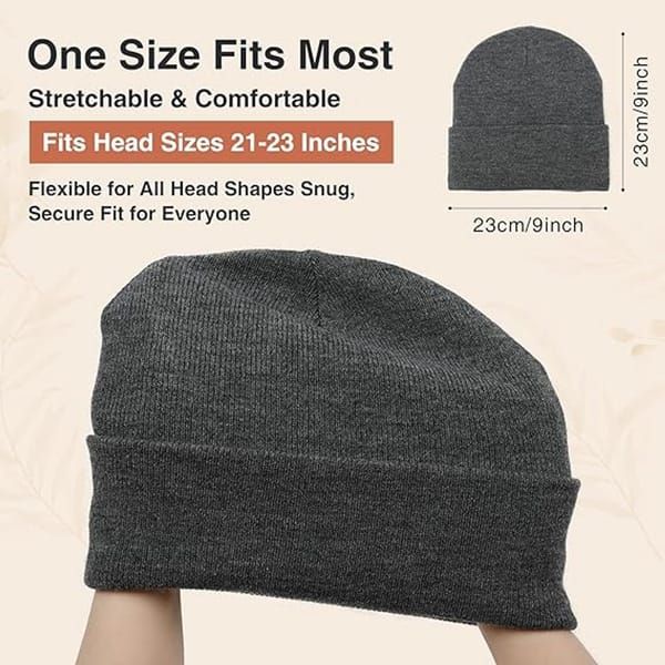 Hat - Knitted hat - Winter hat - Warm hat - Hat with satin lining - warm winter hat - knitted winter hat with fold-over brim - silk lining - soft knitted hat — image 5