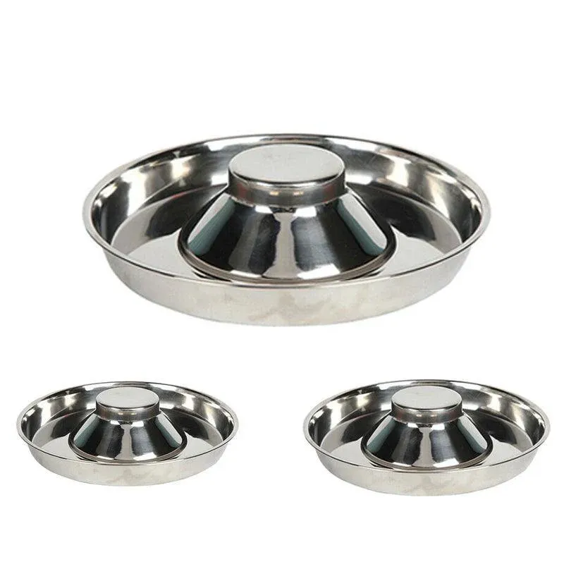 Stainless Steel Pet Bowl Slow Feeder Dish Puppy Dog Cat Food Feeding Weaning Bowl - M — image 3