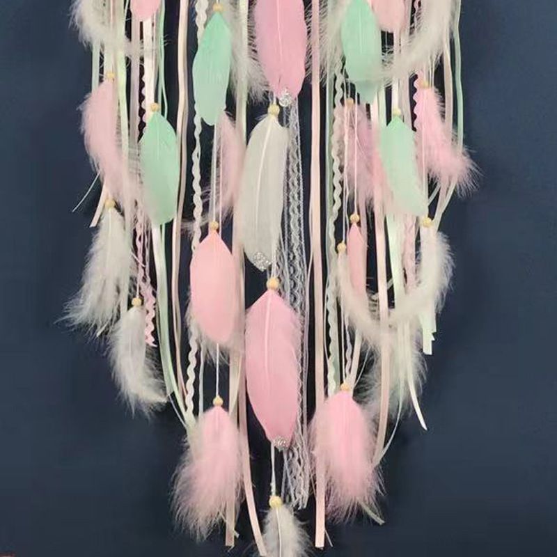 Colorful Dream Catchers,Handmade Feather Native Circular Net for Boys Bedroom Wall Hanging Decoration Wall Art Ornament Craft — image 3