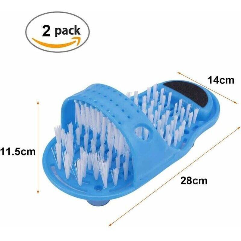 2 Pcs Shower Foot Scrubber, Day and Shower Foot Brush Bathroom Foot Massager Slippers Cleaner with Non-Slip Suction Cups for Shower SPA Massage โ image 2